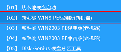 新毛桃主菜单界面