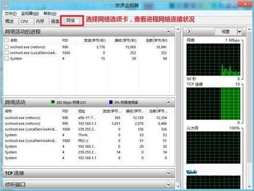 查看网络状态